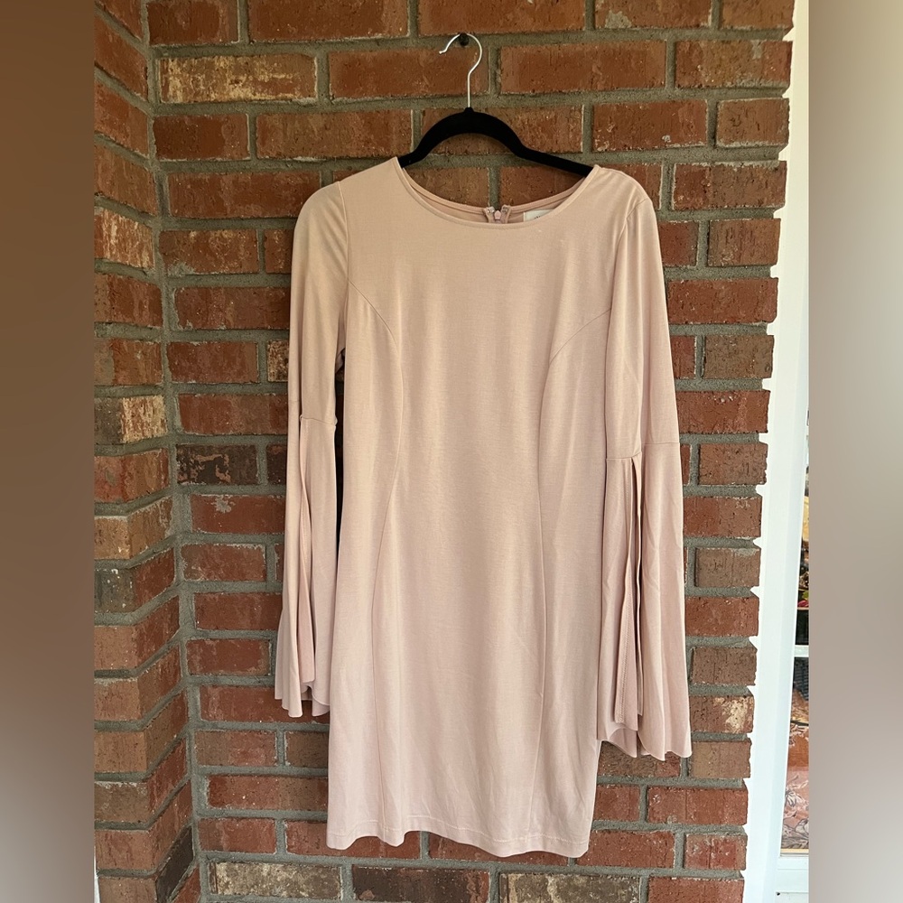 Fairy Mystic Soft Pink Bell Sleeve Dress size L Sexy Sophisticated Cocktail 6/8